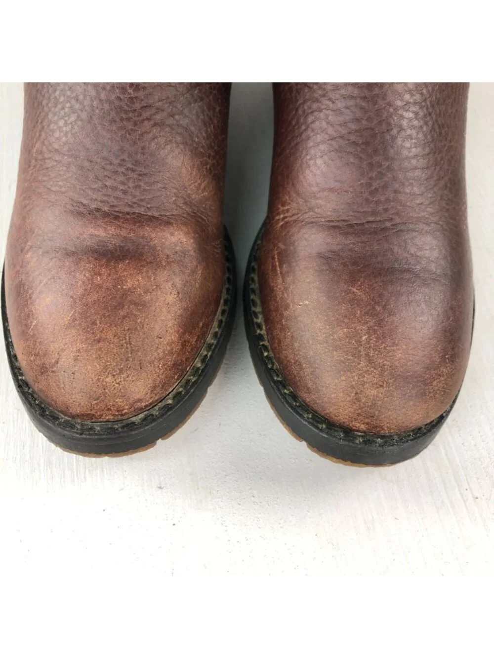 Double H Kid's Size 12 Brown Leather Pull On Closed Toe Western Cowboy Boots